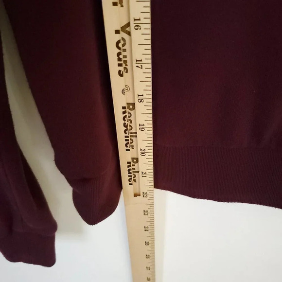 Pink Victoria's Secret Sweatshirt Small Burgundy Quarter Zip Cowl Neck Pullover - Picture 12 of 12